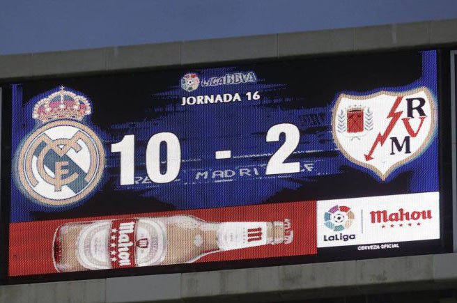 آخرین باری که رئال مادرید 10 گل زده بود
