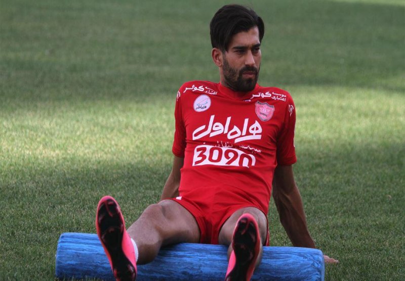 آمادگی رامین رضائیان در تمرین ریکاوری پرسپولیس