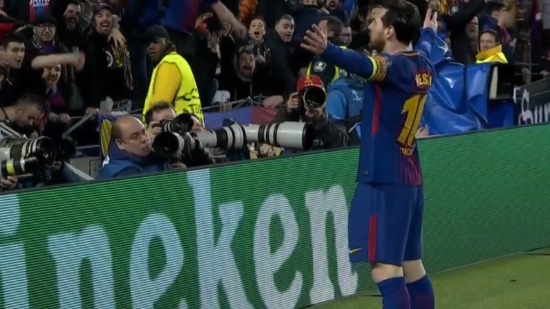 واکنش لئو مسی به 100 گل در لیگ قهرمانان
