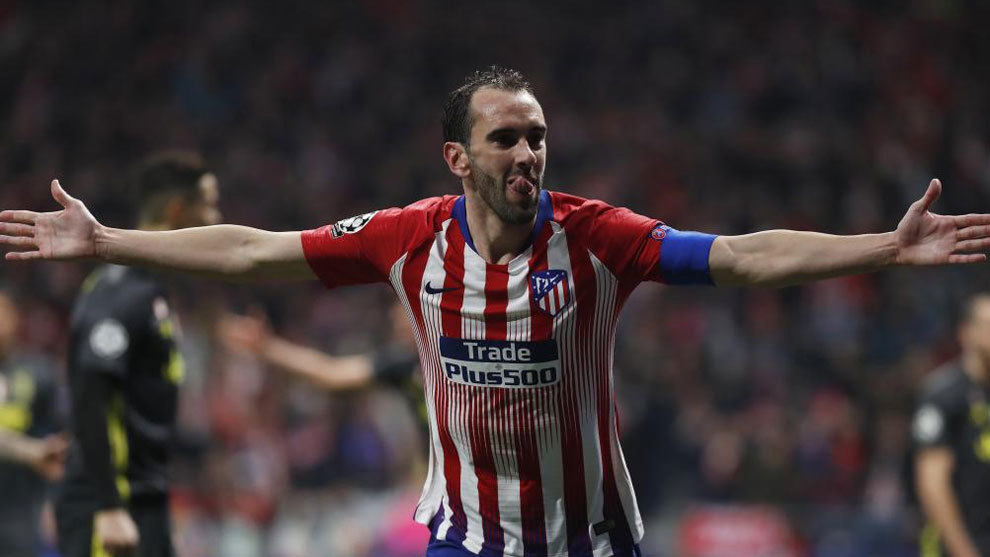 دیگو گودین در بازی اتلتیکومادرید و یوونتوس در ورزشگاه واندامتروپولیتانو