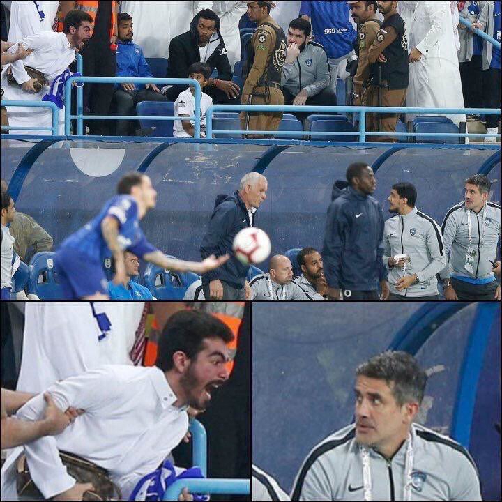 جنجالی ترین صحنه بازی دیشب الهلال با التعاون به صحنه اعتراض شدید یکی از هواداران حاضر در ورزشگاه ملک عبدا.. برمی گشت که بازتاب گسترده ای در فضای رسانه ای و مجازی عربستان داشت، صحنه ای که طرفدار خشمگین با فریادهای سهمگین خود حتی مامیچ را نیز مات و مبهوت روی نیمکت نشانده است.