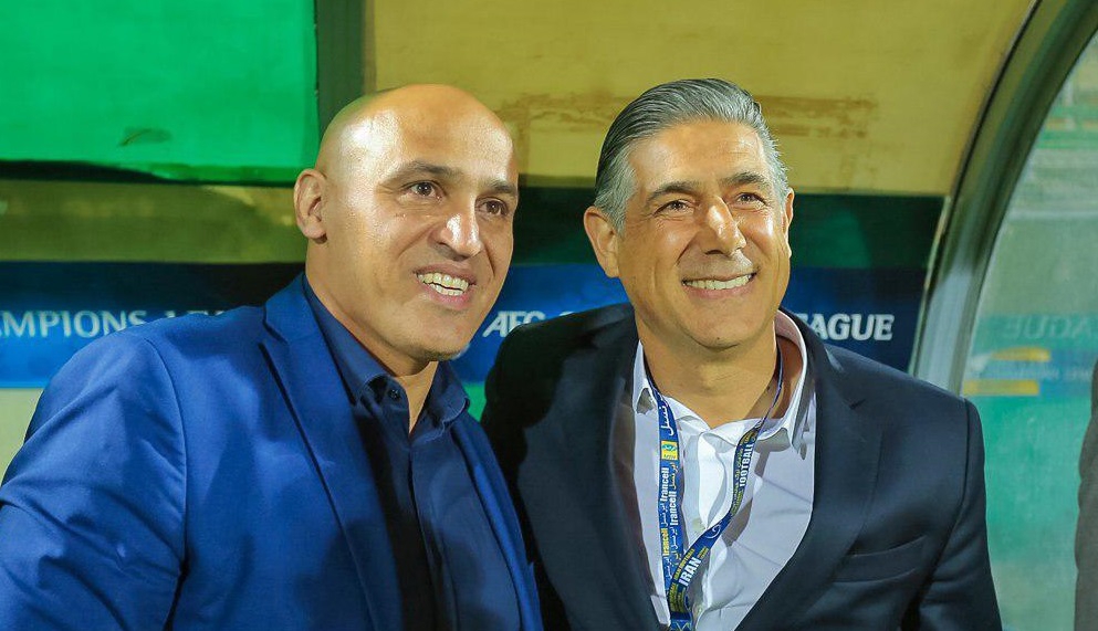 منصوریان و قطبی در بازی ذوب آهن و فولاد