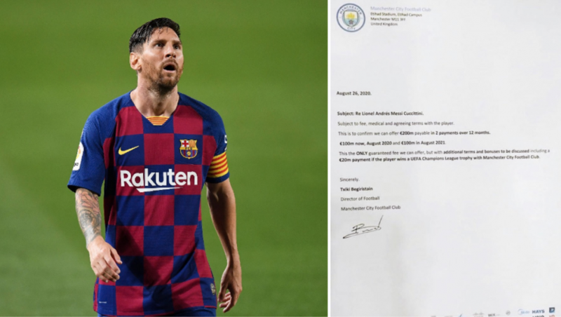 افشای نامه رسمی سیتی به بارسا برای مسی (عکس)