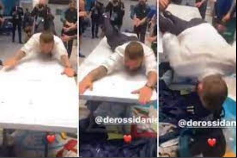 خوشحالی به روش دنیله دی‌روسی؛ شیرجه روی میز! 