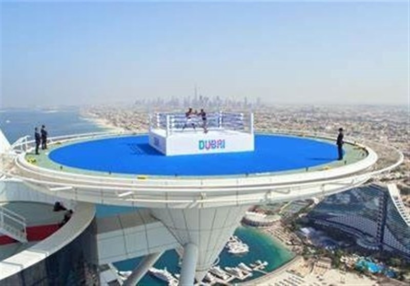 مبارزه میودر روی باند هلیکوپتر برجالعرب