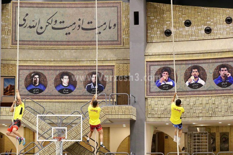 بالا رفتن از طناب با ویوی قهرمانان المپیک(عکس)