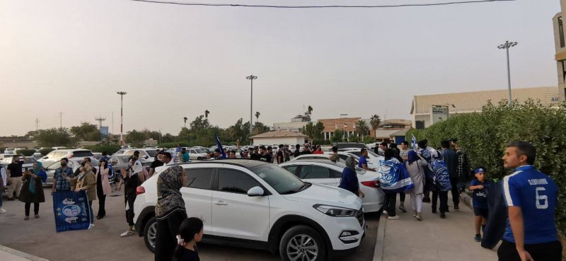 استقبال از استقلال در فرودگاه اهواز (عکس)
