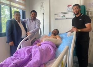 پسر طلایی کشتی فرنگی روی تخت بیمارستان