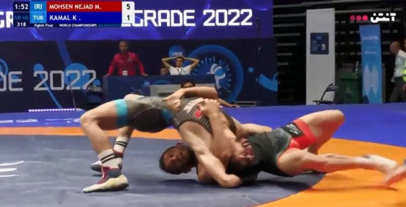 شكست عجيب محسن نژاد، ضربه فنى بعد از برد!(عكس)