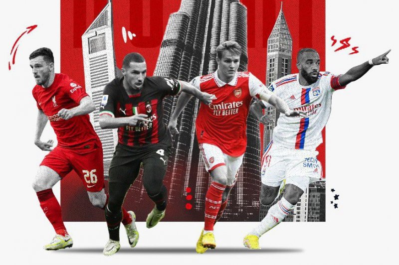 میلان، آرسنال، لیورپول و لیون در تورنمنت امارات