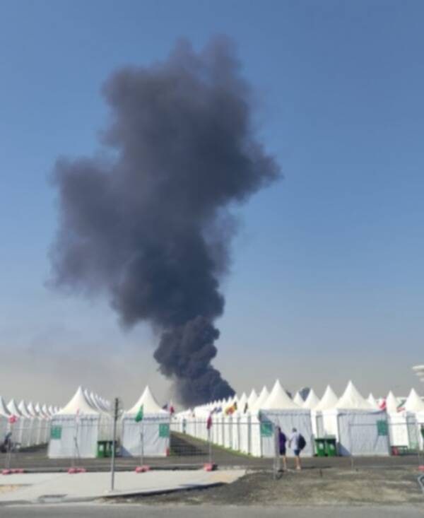 آتش‌سوزی در دهکده هواداریِ لوسیل قطر