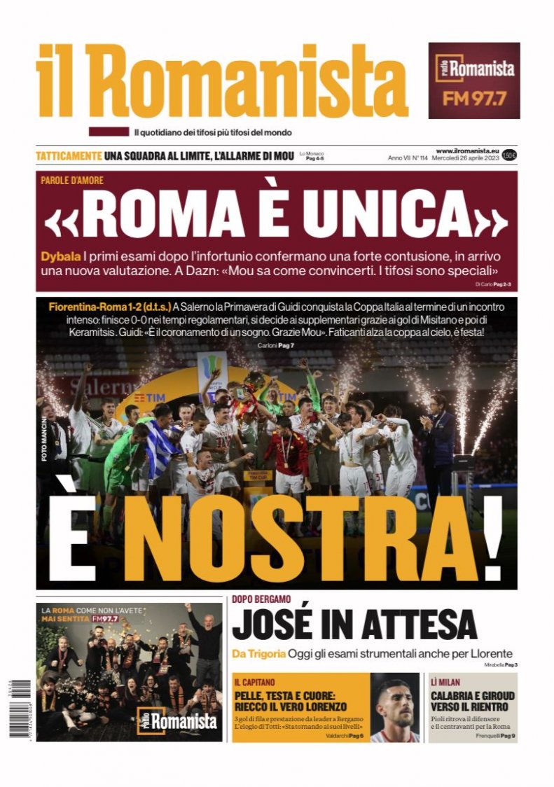 روزنامه‌های ایتالیا: جاده فینال 5