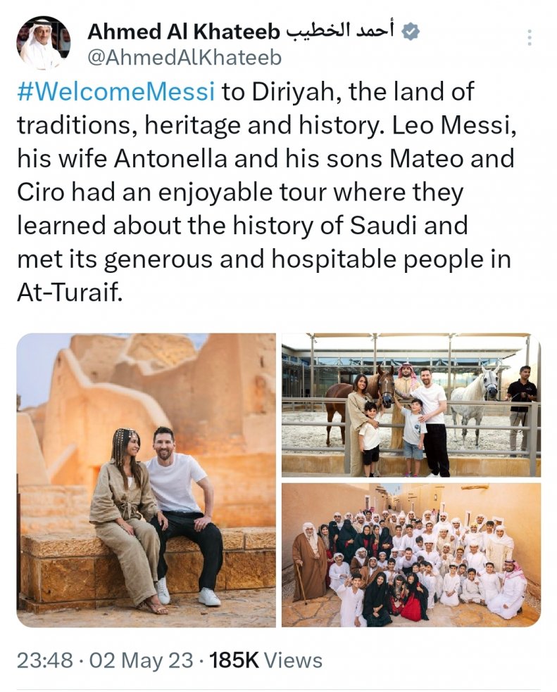استقبال وزیر گردشگری عربستان از سفر مسی