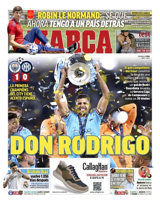روزنامه‌های اسپانیا:‌ قهرمانی با گل دون رودریگو