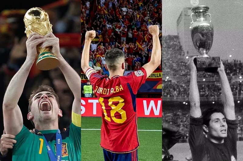 جام قهرمانی اسپانیا در دست کاپیتان کاتالان