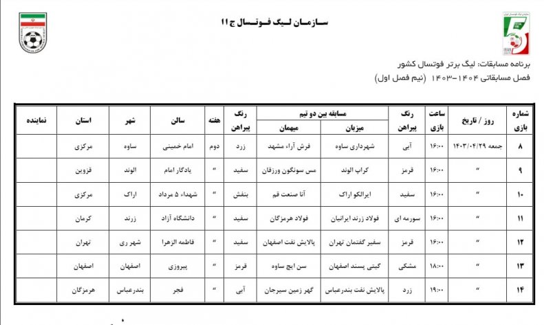 تجدید نظر سازمان لیگ در افتتاحیه؛/ برنامه شش هفته نخست لیگ برتر مشخص شد 3