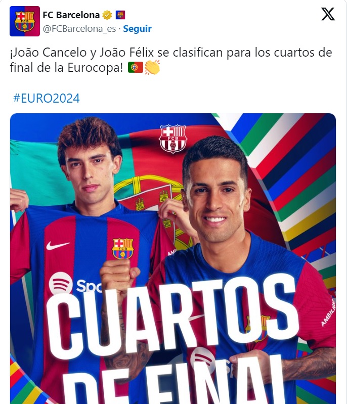 تبریک صعود به ژوائوها / پیام عجیب بارسلونا برای دو ستاره پرتغالی 2