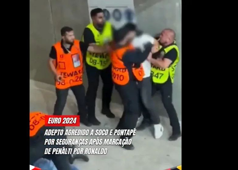 صحنه های عجیب یورو: پلیس هواداران را کتک زد!