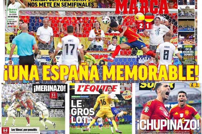 خوش شانس بودند / واکنش عجیب روزنامه کاتالانی به برد اسپانیا! (عکس)