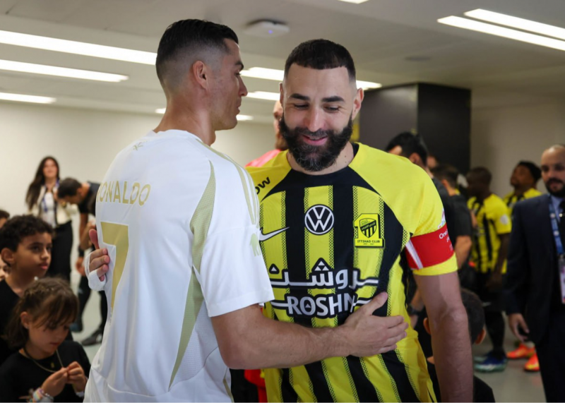 الاتحاد 2-1 النصر: بنزما الکلاسیکو را از رونالدو برد