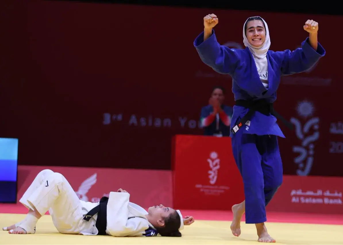 مدال طلای آسیا بر گردن دختر جودوکای ایران