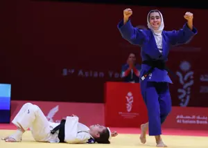 مدال طلای آسیا بر گردن دختر جودوکای ایران