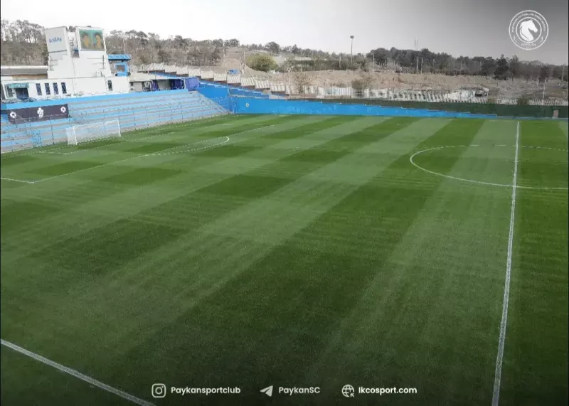 چمن مخملی زیر پای بازیکنان پیکان (عکس)