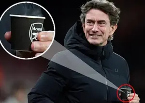 گاف بزرگ مربی تاتنهام با لیوان آرسنال!