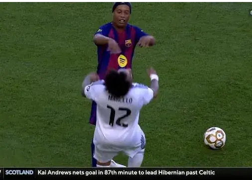 درگیری مارسلو و رونالدینیو در دیدار اسطوره‌ها