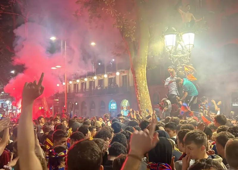 جشن سنتی قهرمانی بارسلونا خراب شد