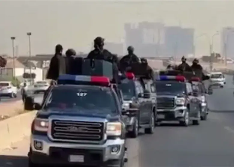 ورود نیروهای حشد شعبی به نجف برای مراسم تشییع