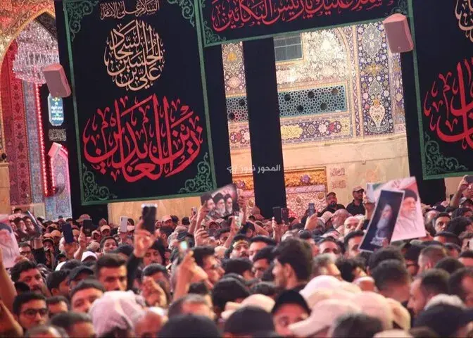 تشییع پیکر مطهر رهبر شهید در کربلا