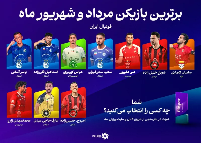 ده نامزد مهمترین عنوان فردی فوتبال ایران
